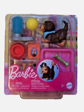 Barbie Dog and Accessories Barbie Pet Dog Brown Wags Tail and Nods Head NEW